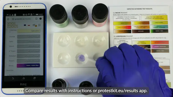 Ketamin-Test mit Morris-Reagenz, Mecke, Liebermann und Froehde