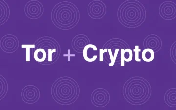 Lila Banner Tor und Krypto mit konzentrischen Ringen für die Onion-Seiten von PRO Test