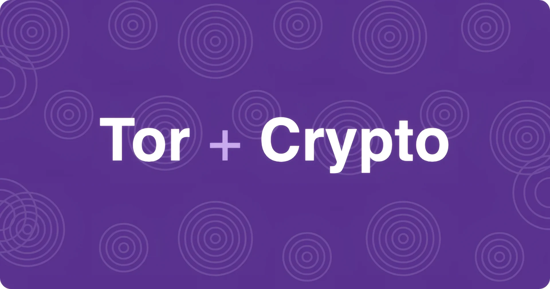 Lila Banner Tor und Krypto mit konzentrischen Ringen für die Onion-Seiten von PRO Test